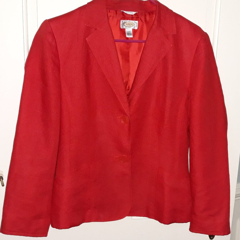 Quick Sale-Red Linen Blazer Sz 12